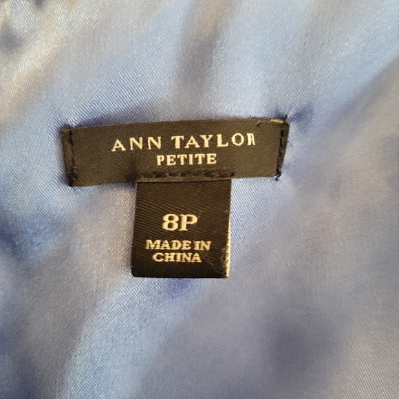 Ann Taylor Periwinkle Blue Fit & Flare Dress Size 8 Petite - Picture 6 of 6